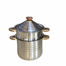 Couscoussier Inox 12L avec Poignées en Bois - Boummarket