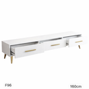 Meuble TV Luxe Blanc – Pieds Dorés - Boummarket