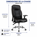 Chaise de bureau ergonomique en cuir noir