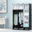 Armoire de Rangement 3 Battants en Plastique avec Range-Chaussures