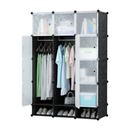 Armoire de Rangement 3 Battants en Plastique avec Range-Chaussures