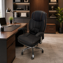 Chaise de bureau ergonomique en cuir noir