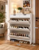 Rangement Chaussures 3 Niveaux avec 2 Mini-Tiroirs – Design Moderne