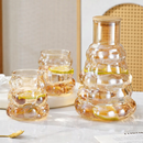 Ensemble carafe en verre 7 pièces – 1 L avec 6 verres assortis - Boummarket