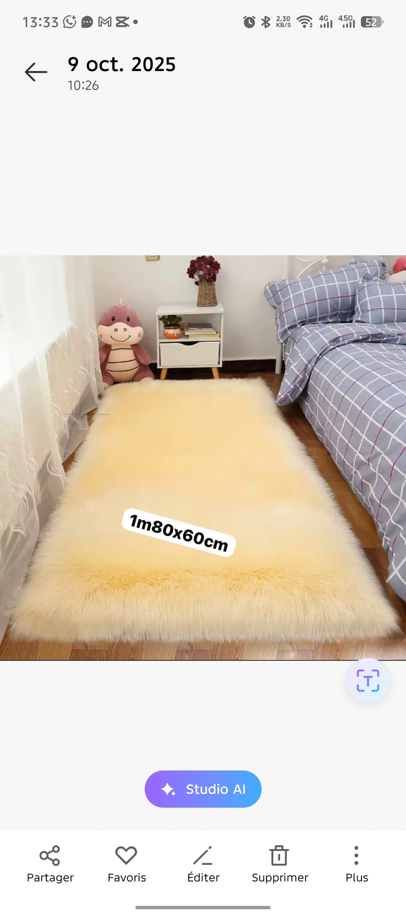 Moquette fourrure 180x60 cm