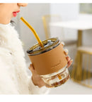 Tasse en verre avec paille 400 ml - Boummarket