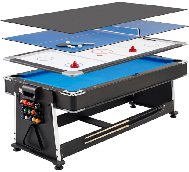 Table de jeux multifonctionnel DSPT023, table de billard, table de hockey, table à manger et table de ping-pong