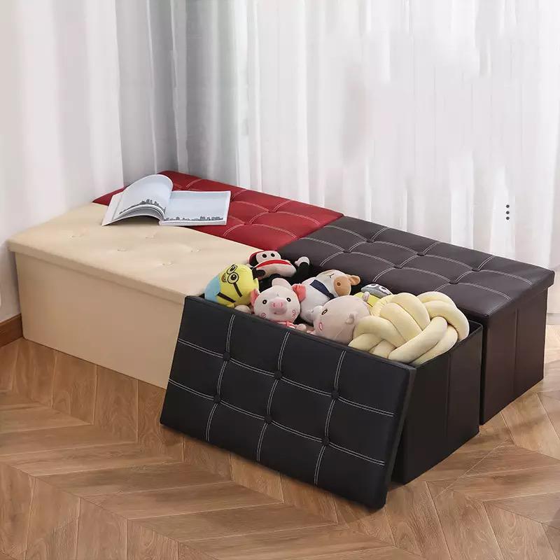 Pouf de rangement de 2 places