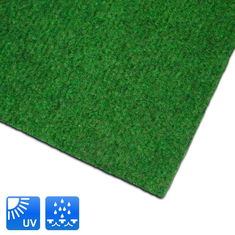 Moquette d'extérieur Spring Vert au mètre | Tapis Type Gazon Artificiel - pour Jardin, terrasse, Balcon etc. | 2mx1m - Dakar Lux